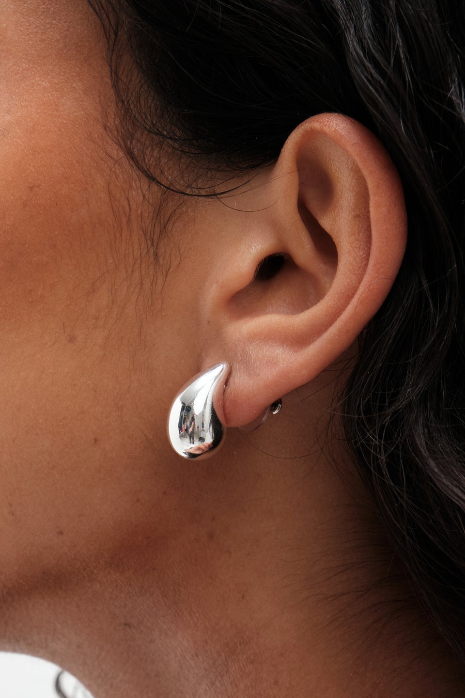 Mood Silver Polished Dome Hoop Earrings - Pack of 2