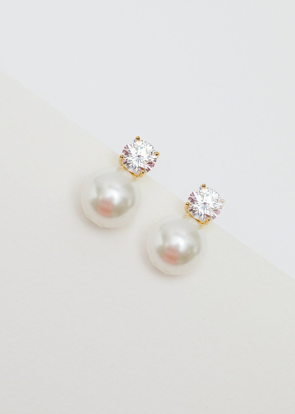 Jon Richard Gold Plated Crystal and Pearl Earrings
