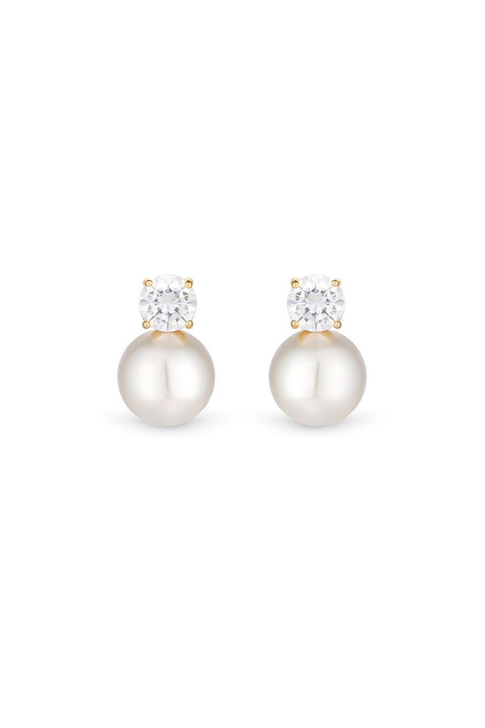 Jon Richard Gold Plated Crystal and Pearl Earrings