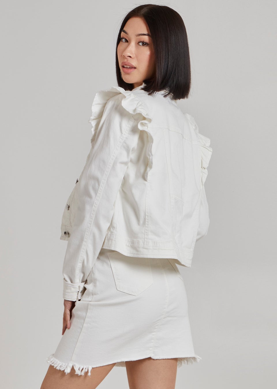 White frill jacket store