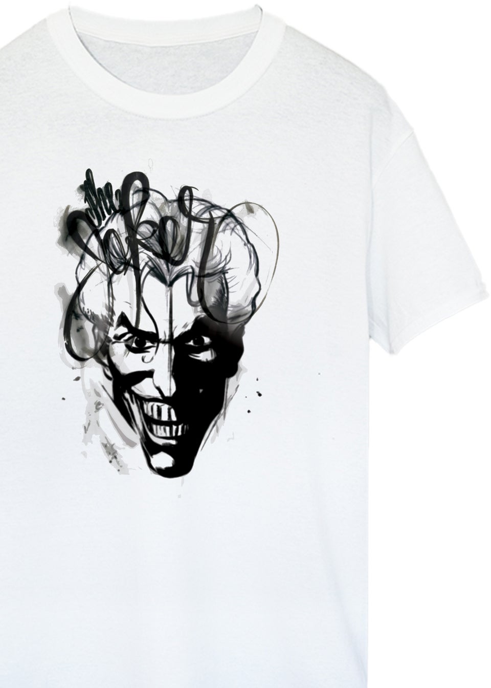 DC Comics Batman Joker Sketch Men White T-Shirt
