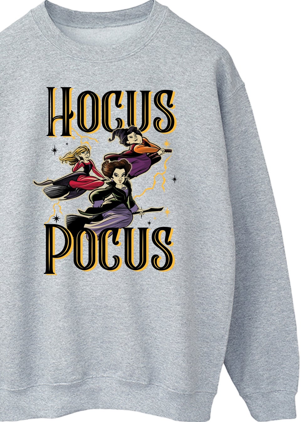 Disney Hocus Pocus Flying Heather Grey Sweatshirt