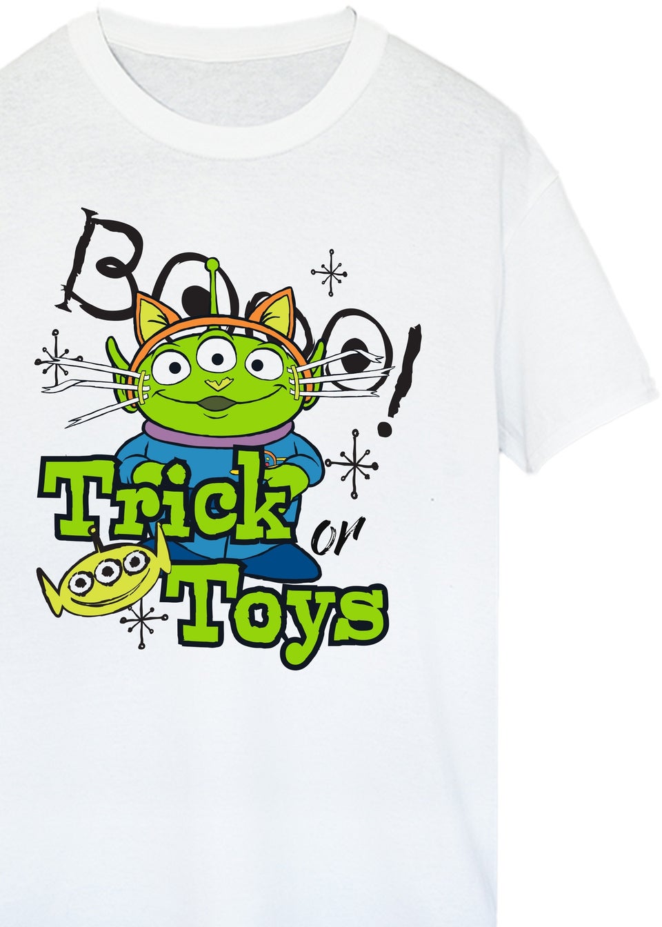 Disney Toy Story Alien Trick Or Toys White Boyfriend Fit T-Shirt