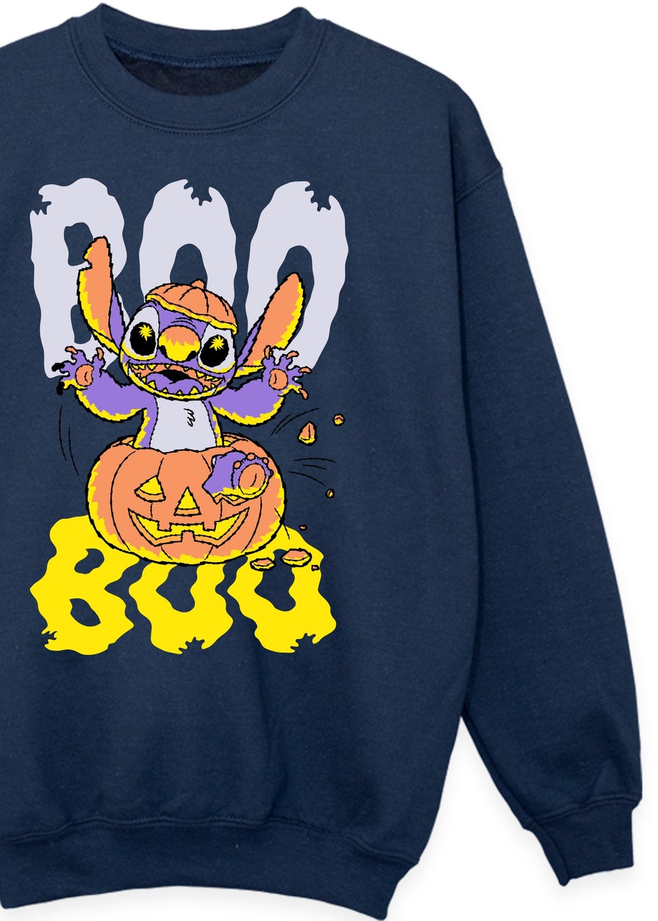 Disney Kids Navy Lilo & Stitch Halloween Boo Pumpkin Sweatshirt (3-13 Years)