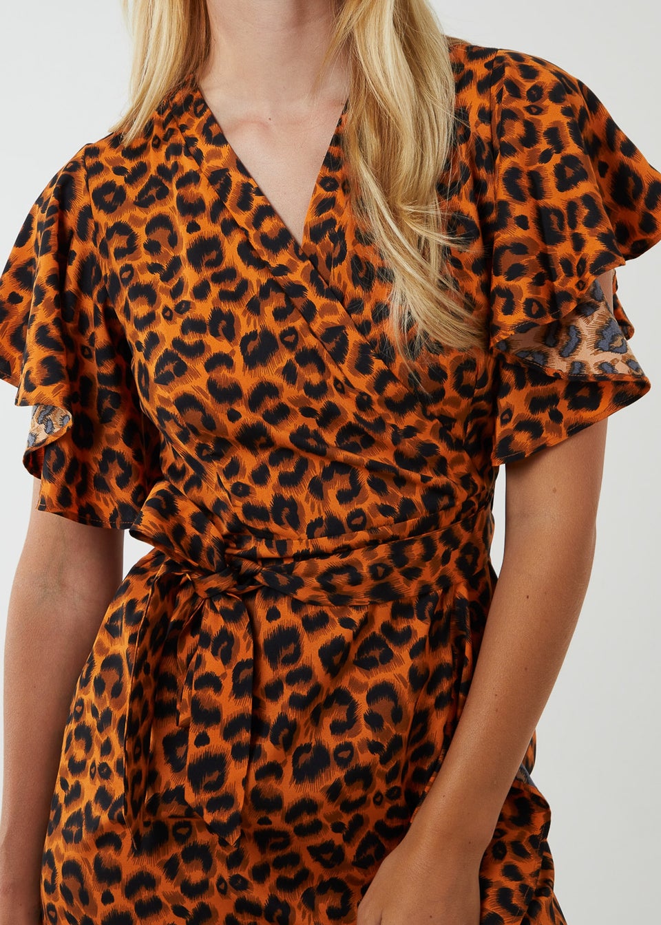 Blue and orange leopard print dress outlet