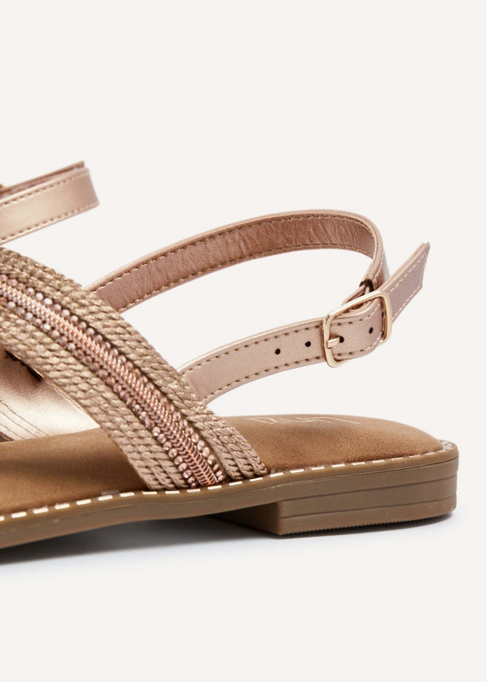 Linzi Vasvi Rose Gold Intertwined Knitted Sandal