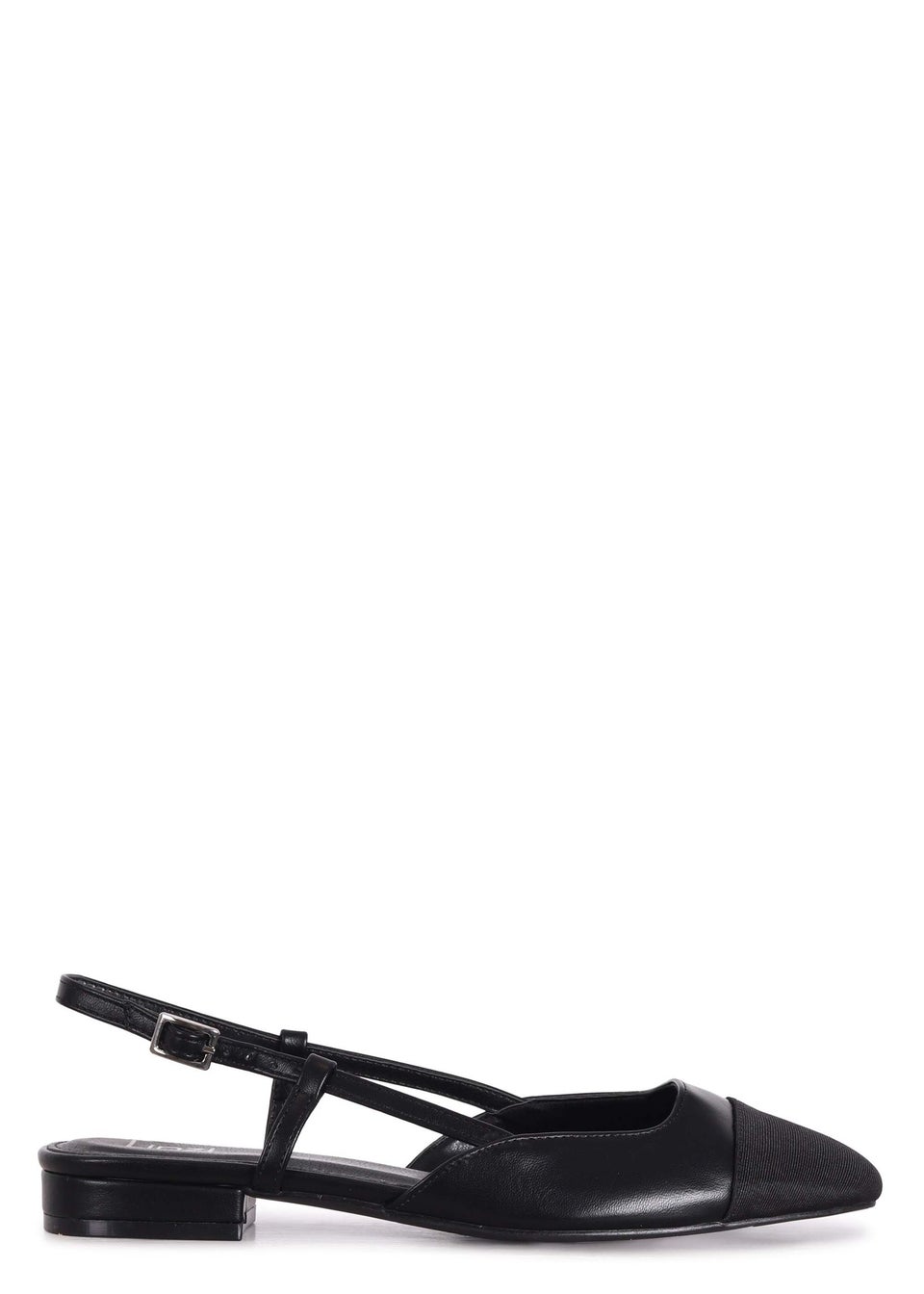 Linzi Junie Black Faux Leather Two Tone Court Shoe
