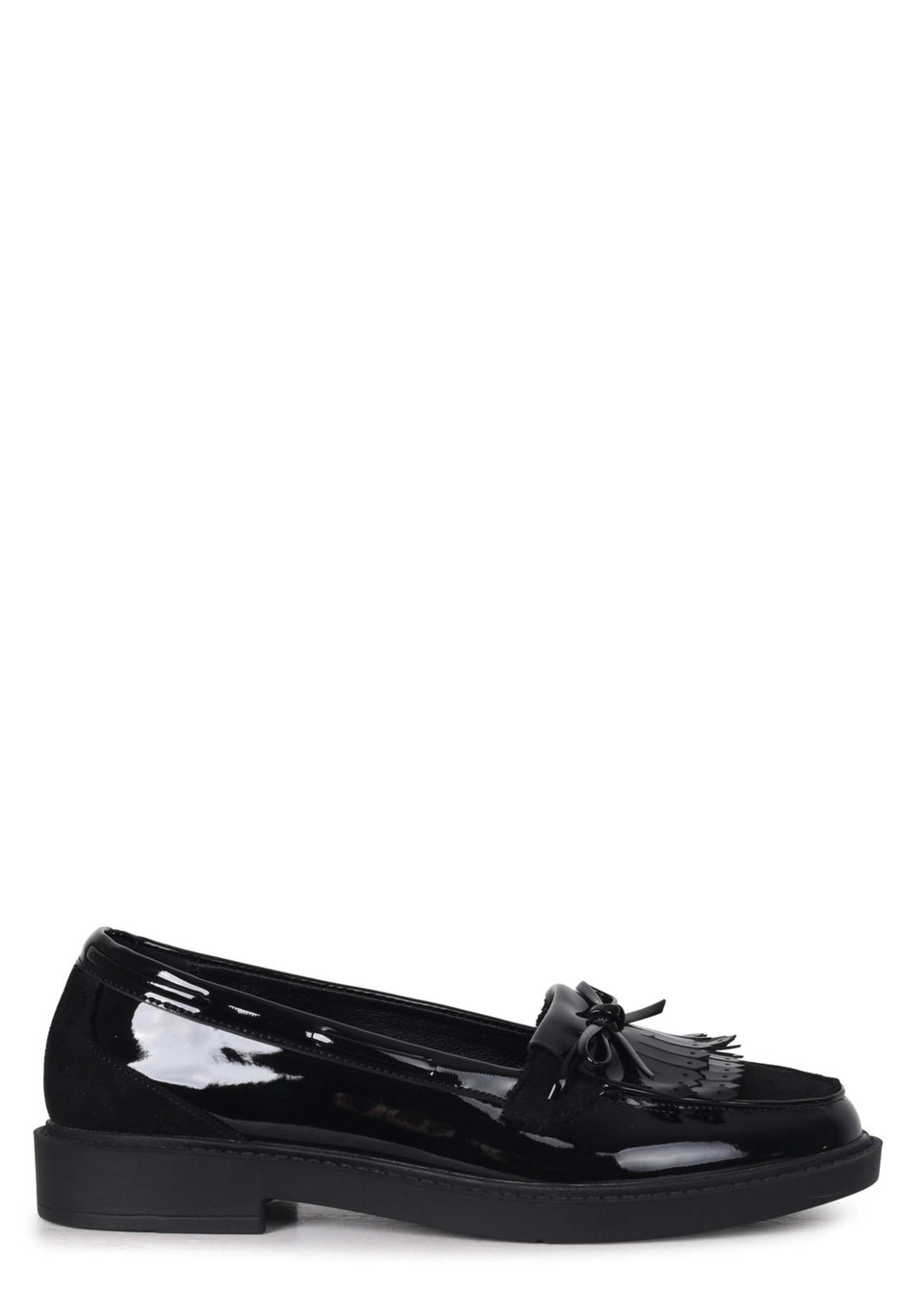 Linzi Mallo Black Faux Suede & Leather Classic Loafer