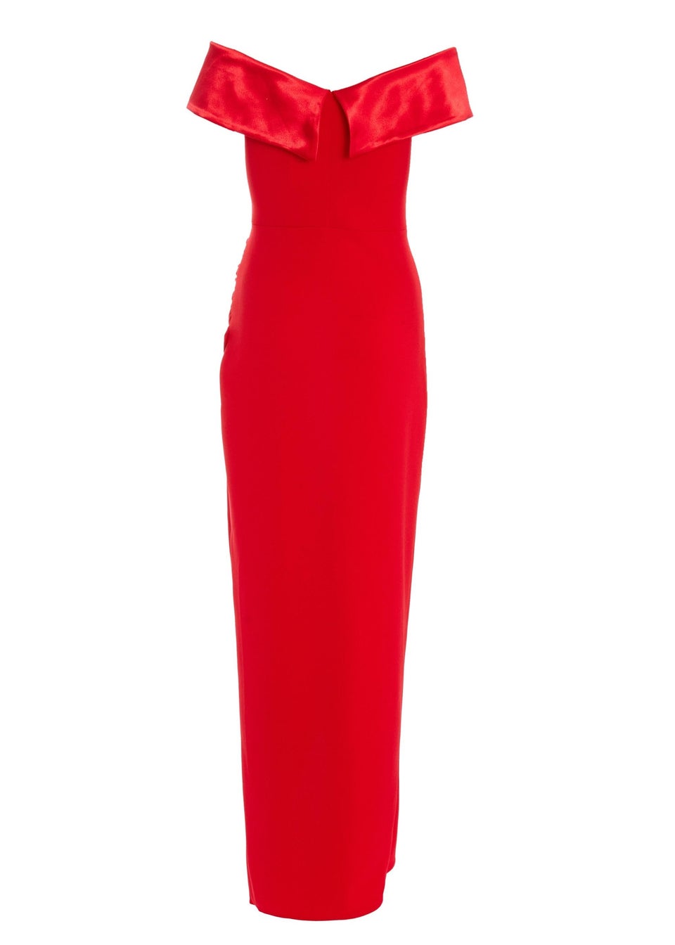 Quiz Red Bardot Wrap Maxi Dress