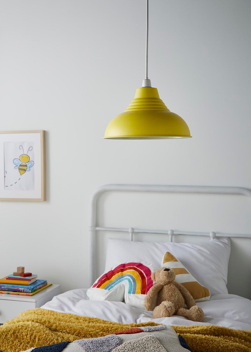 Glow Metal Dome Easyfit Shade Yellow 17cm x 30cm Matalan