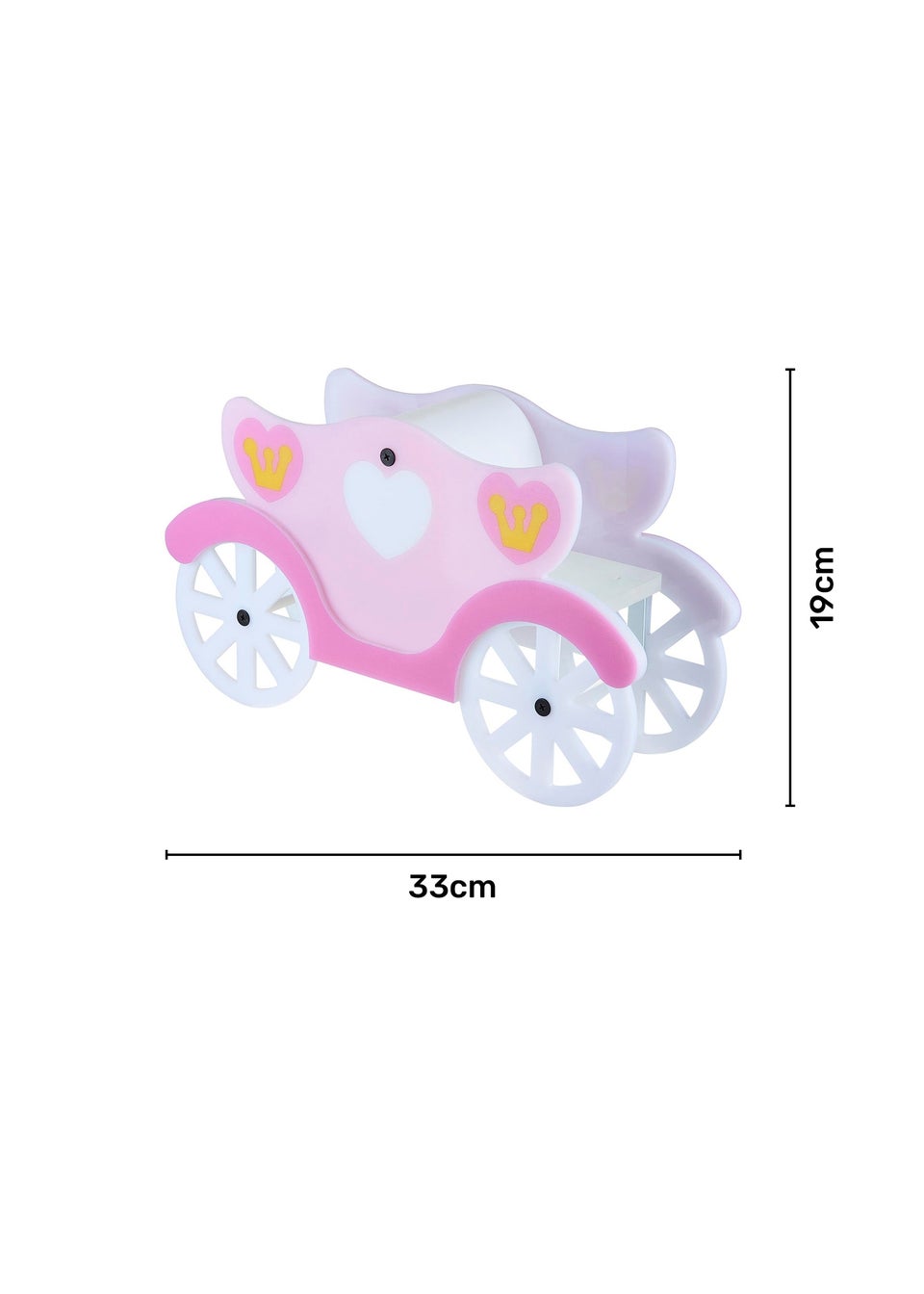 Glow Princess Carriage Integrated LED Table Lamp Pink (19cm x 33cm)