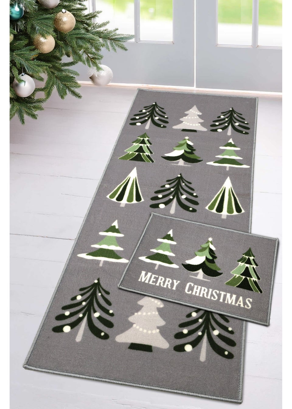 Homemaker Snowy Trees Runner and Doormat Pack