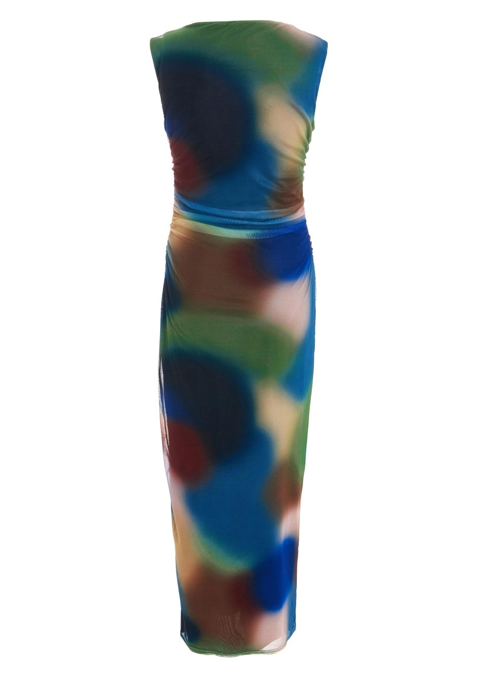 Quiz Multi Brushstroke Print Sleeveless Midaxi Dress