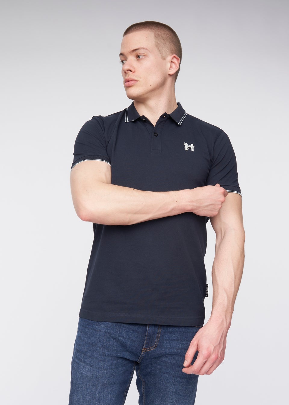 Henleys Navy Henflare Polo Matalan