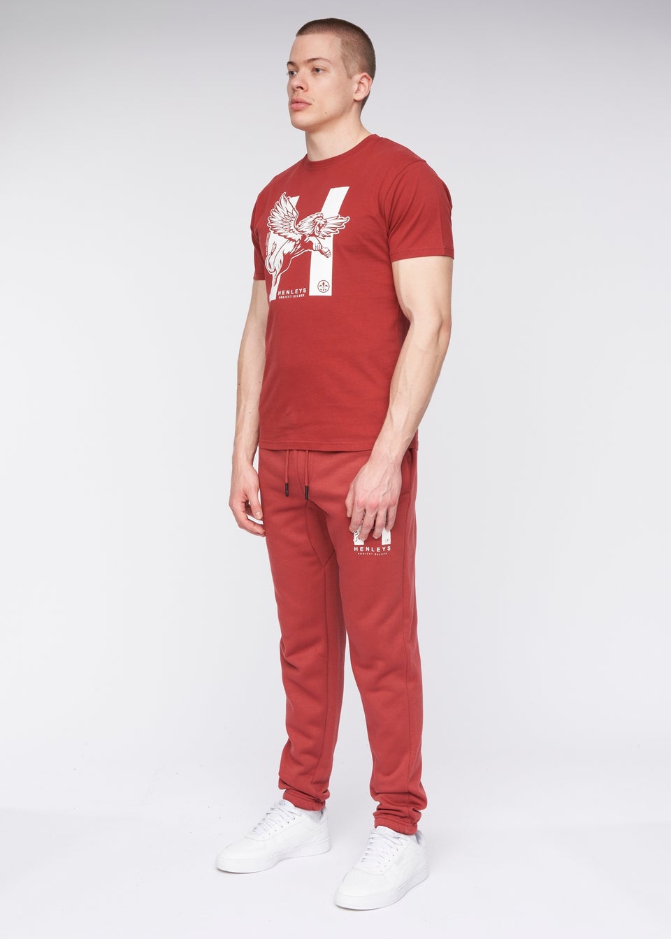 Henleys Deep Red Curveball Joggers