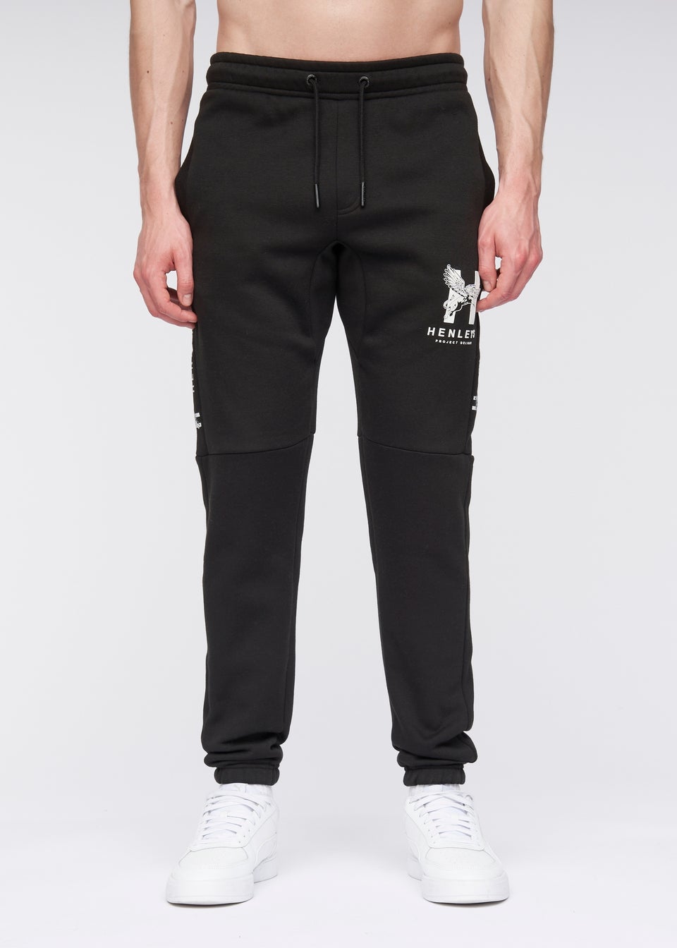 Henleys Black  Tapehen Joggers