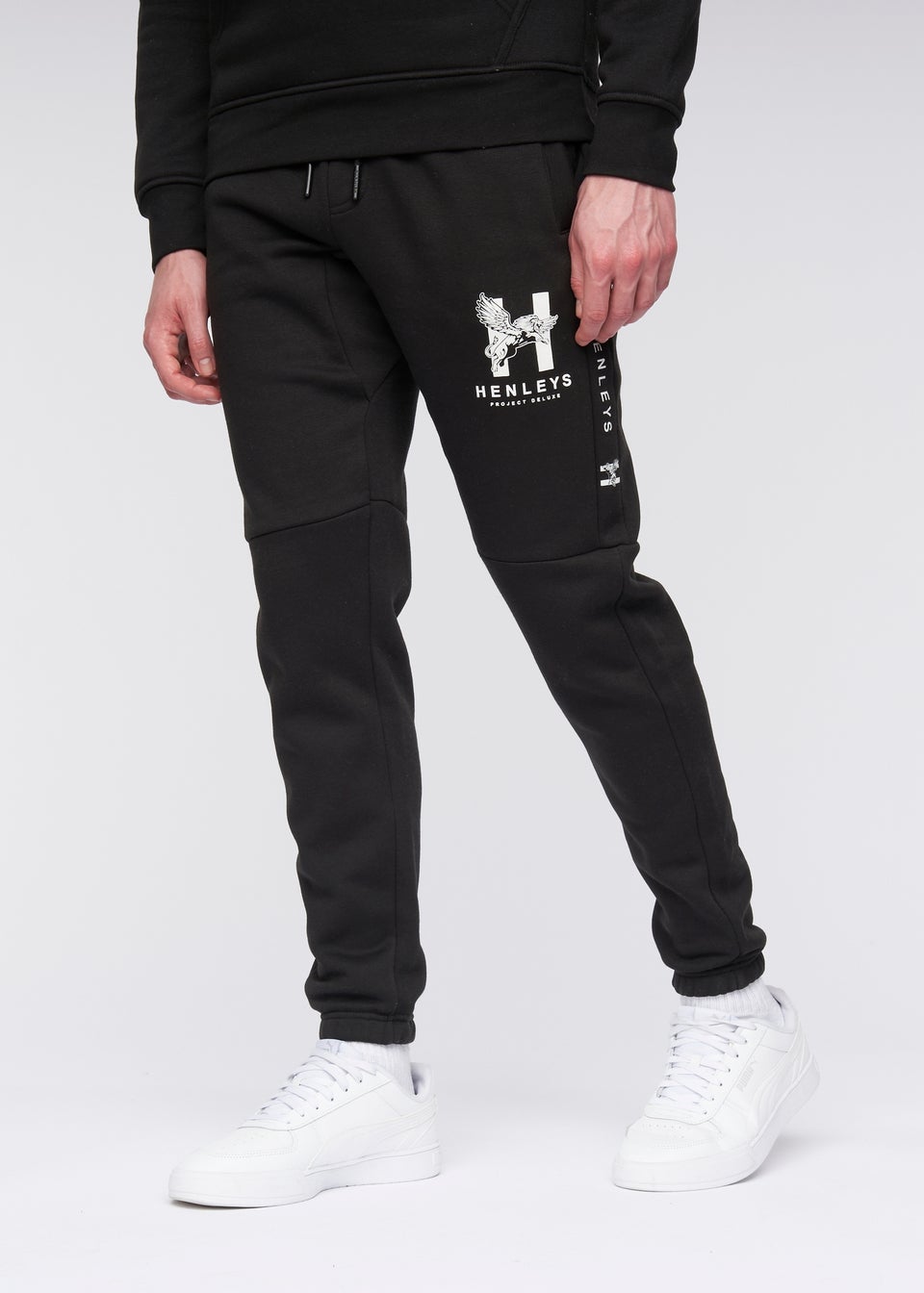 Henleys Black Tapehen Joggers