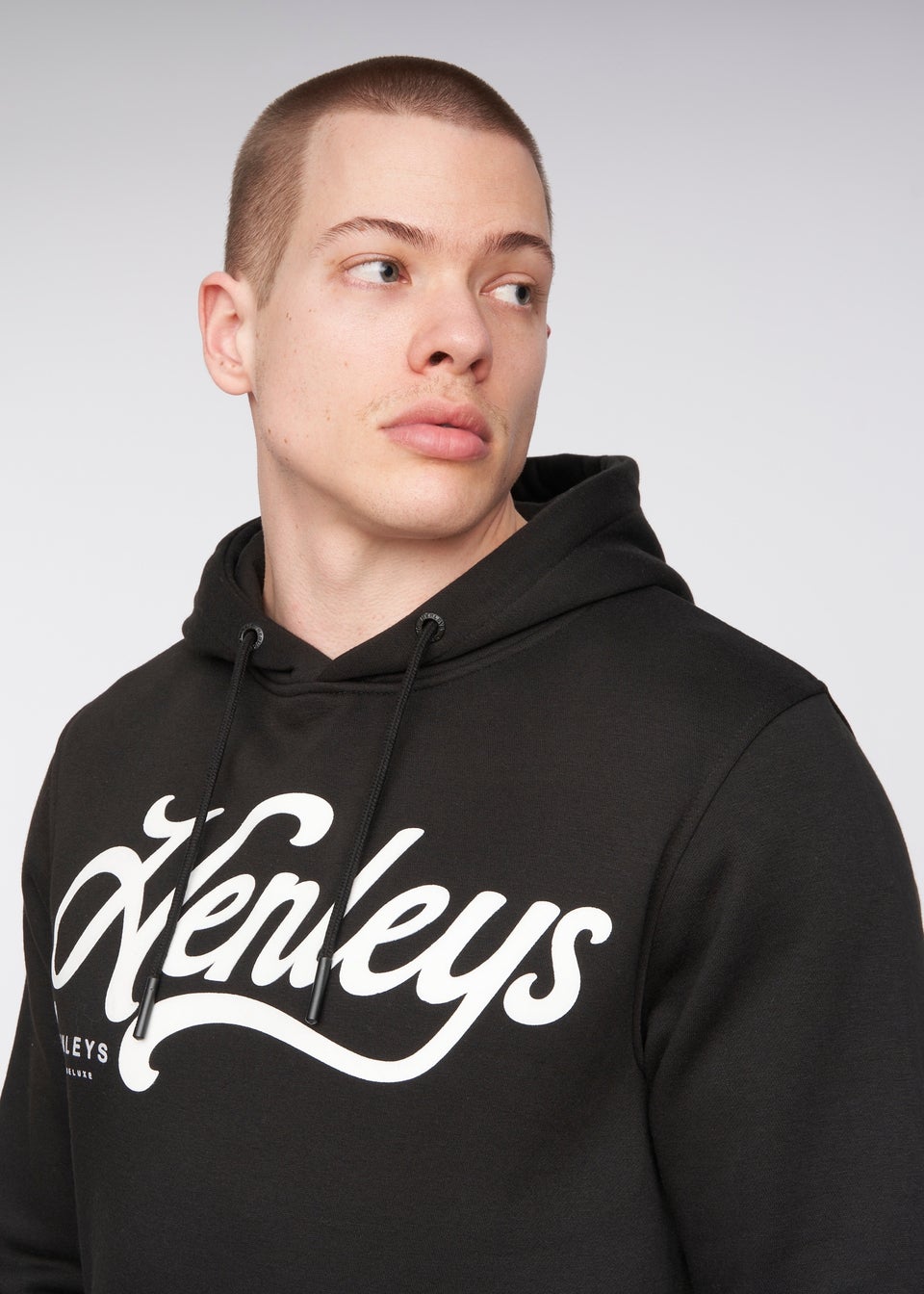 Henleys Black  Scripthen Hoodie
