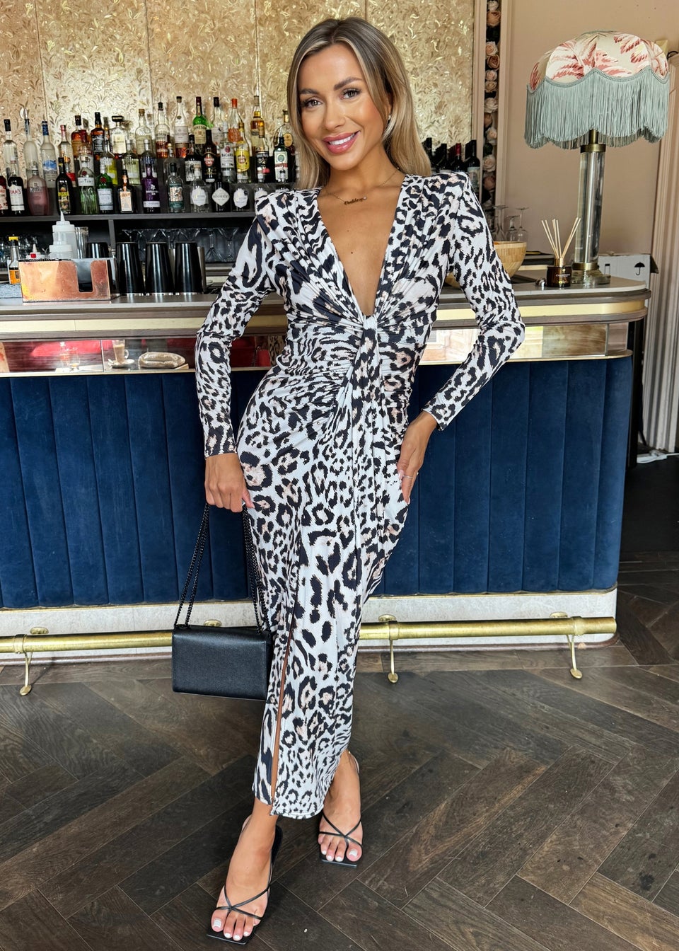 Ax paris cream animal print dress clearance