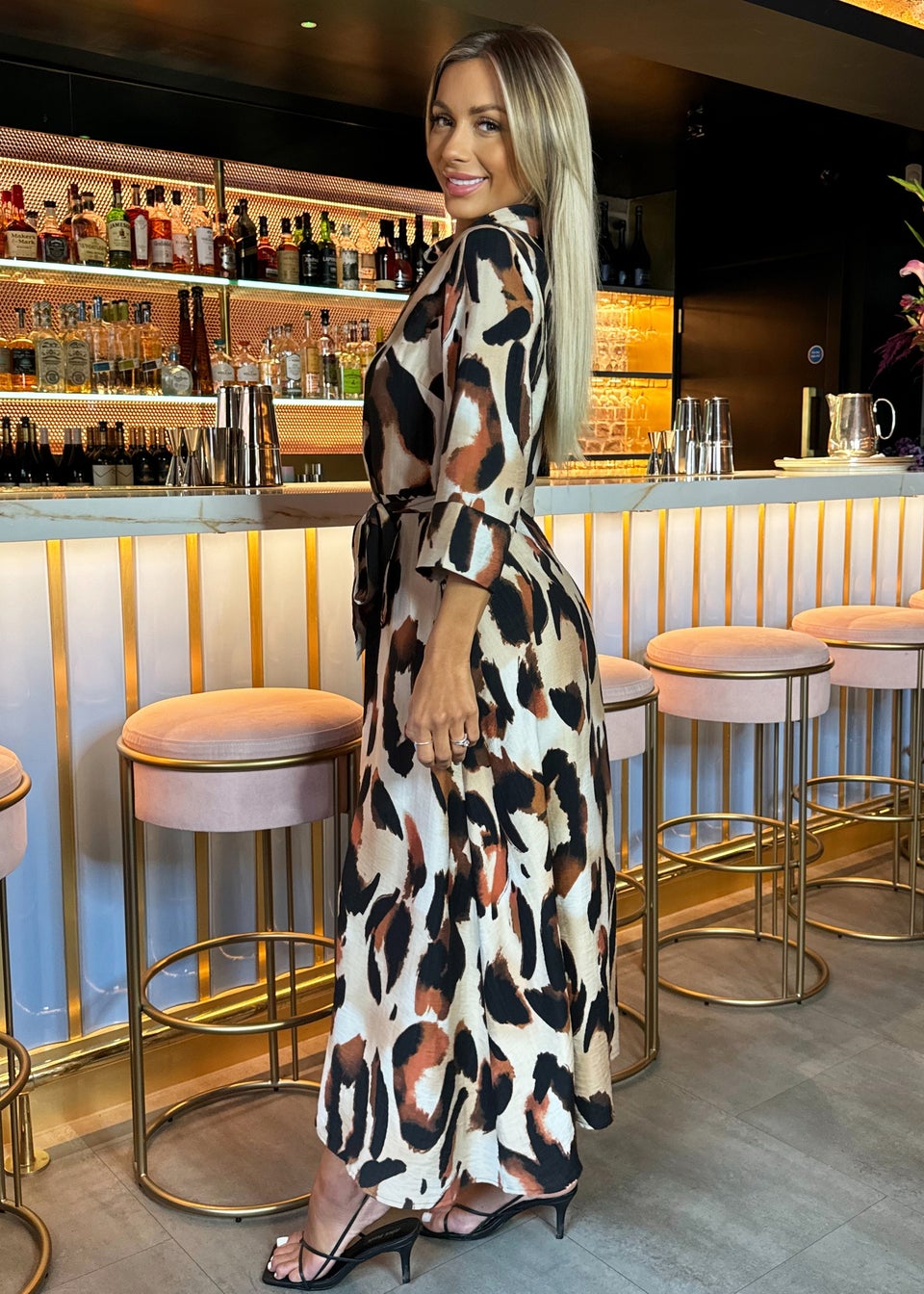 Multi leopard print dress hot sale