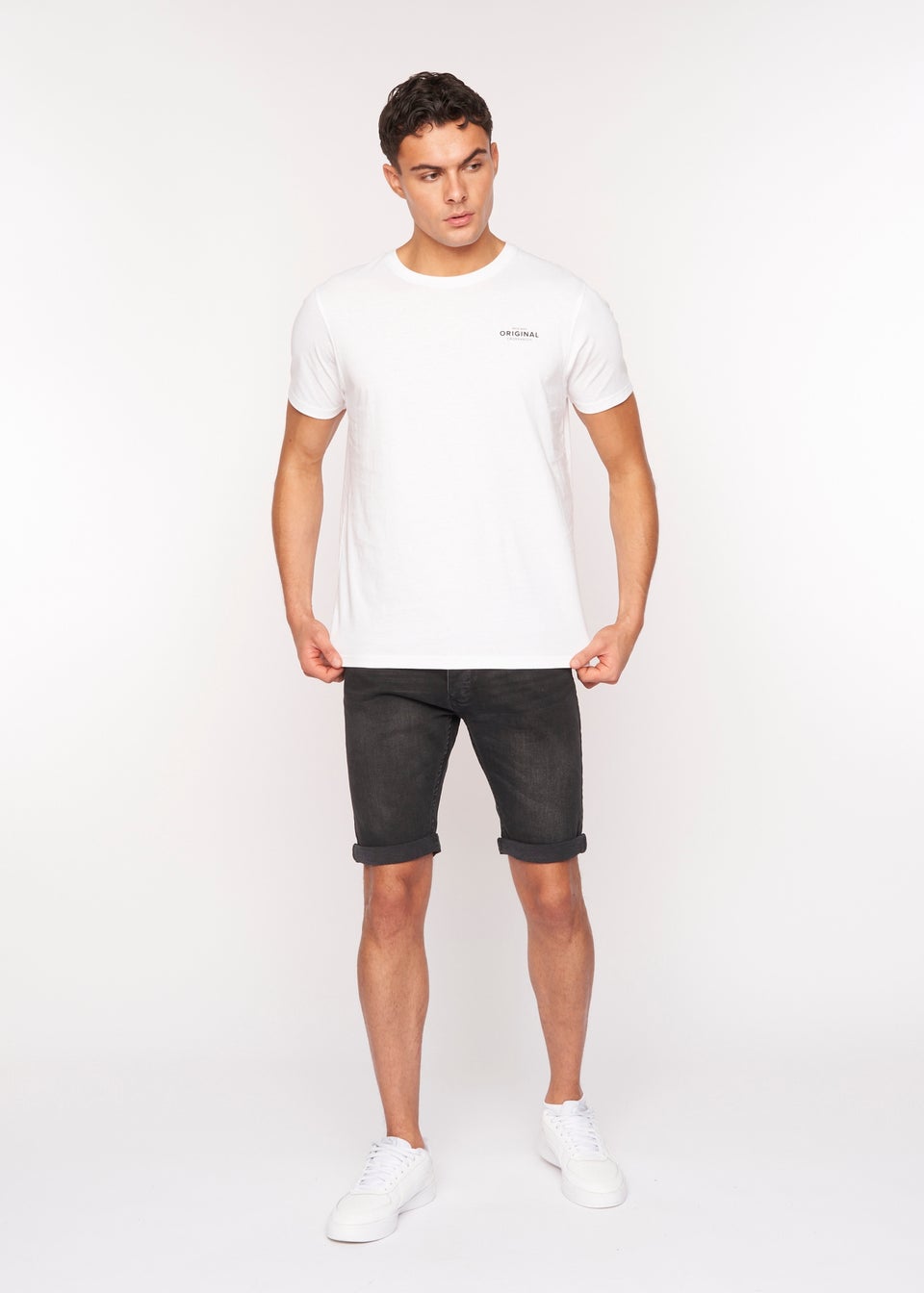 Crosshatch denim shorts shop