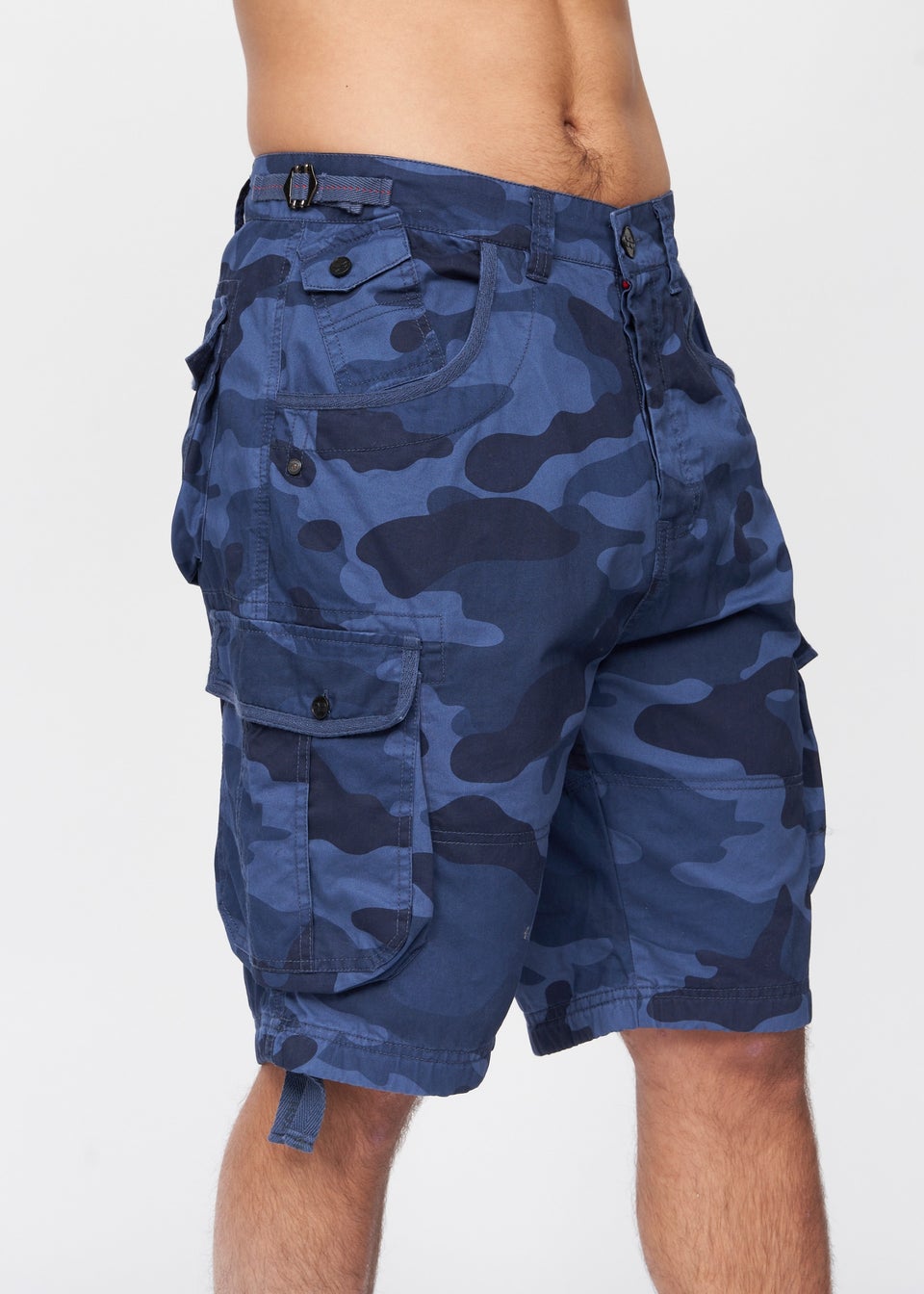 Blue camo mens shorts on sale