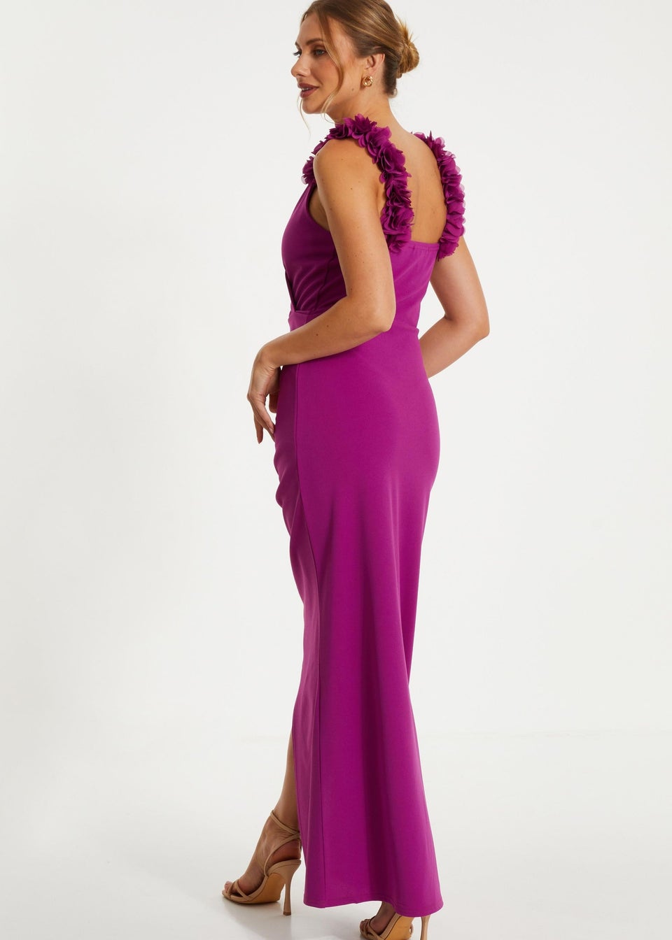 Quiz pink wrap dress cheap