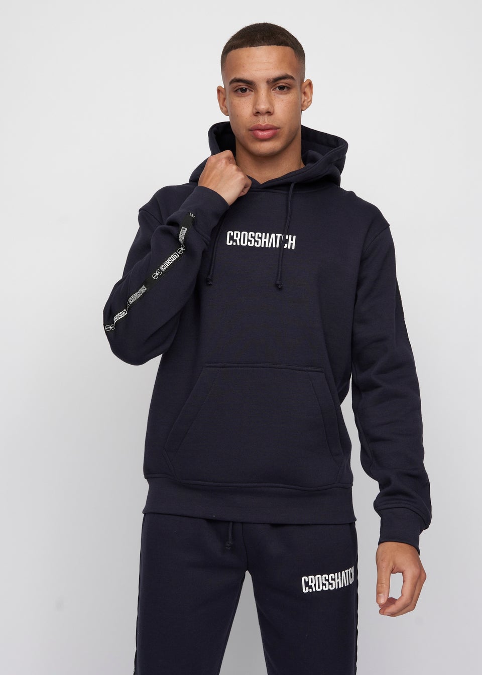 Crosshatch Navy Fellmites Hoodie Matalan