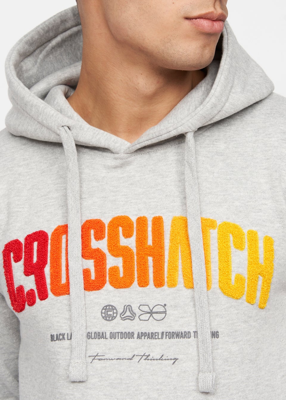 Crosshatch Grey Marl Flocked Hoodie