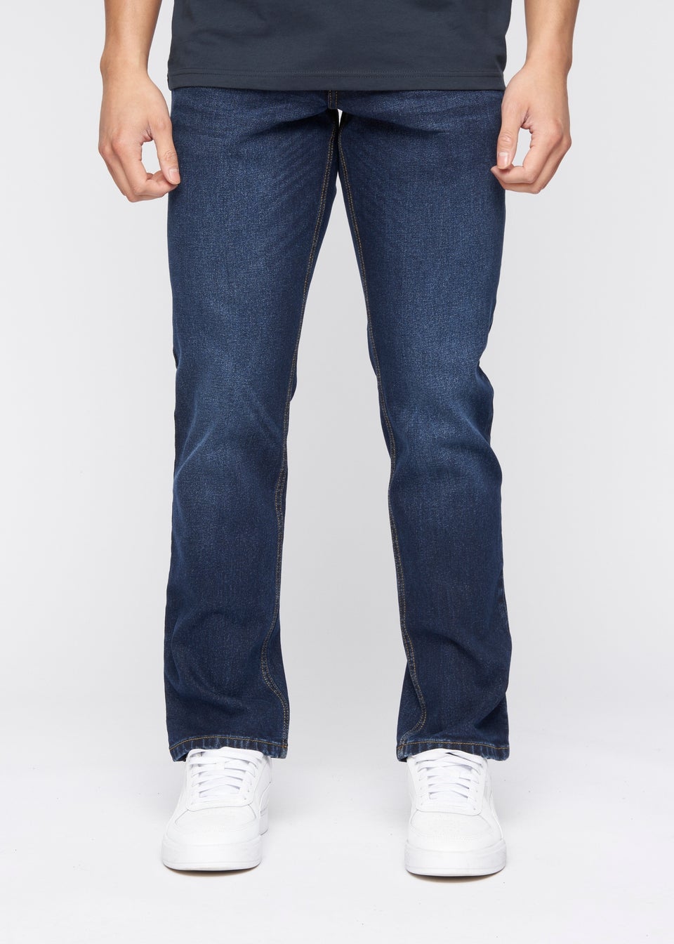 Crosshatch Dark Wash Chas Straight Fit Jeans
