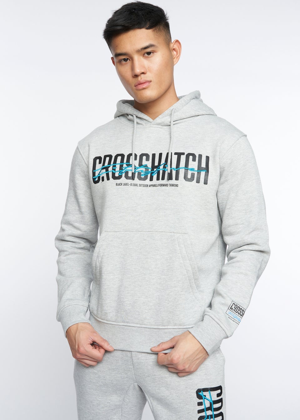 Crosshatch Light Grey Marl Gooch Hoodie Matalan
