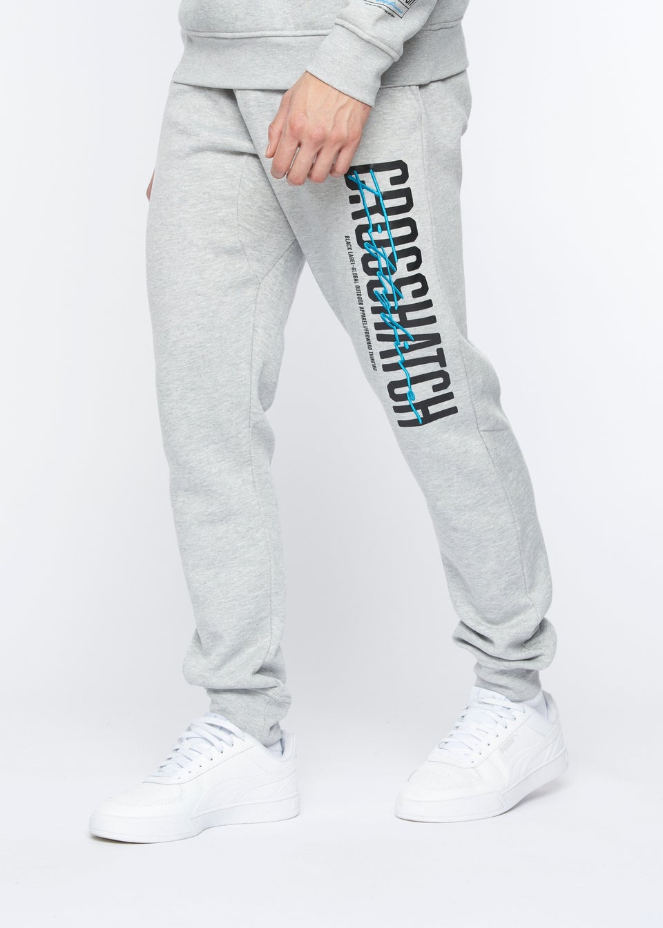 Branded grey joggers clearance