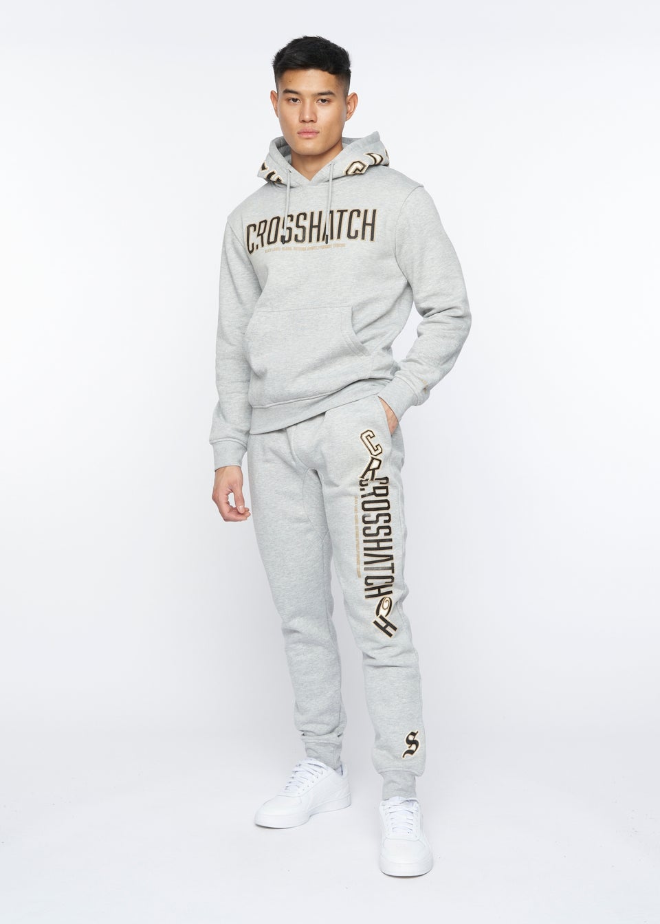 Crosshatch Light Grey Marl Doddington Joggers Matalan