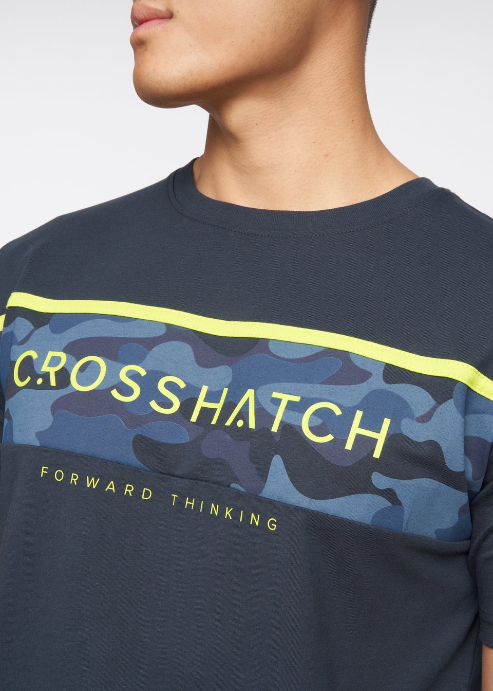 Crosshatch Navy  Neoline Camo T-Shirt