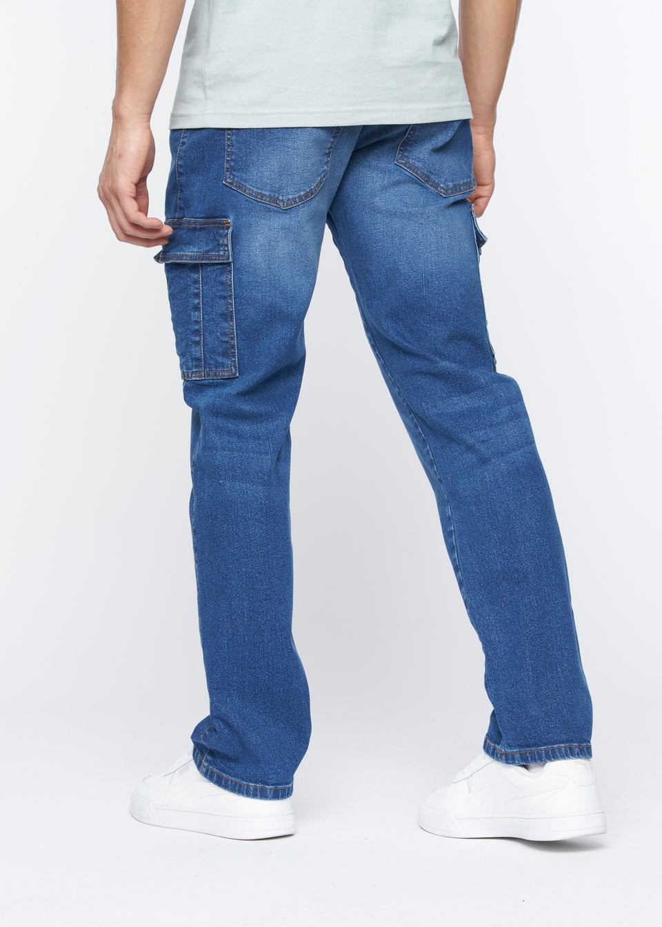 Crosshatch Stone Wash Kremtap Cargo Jeans