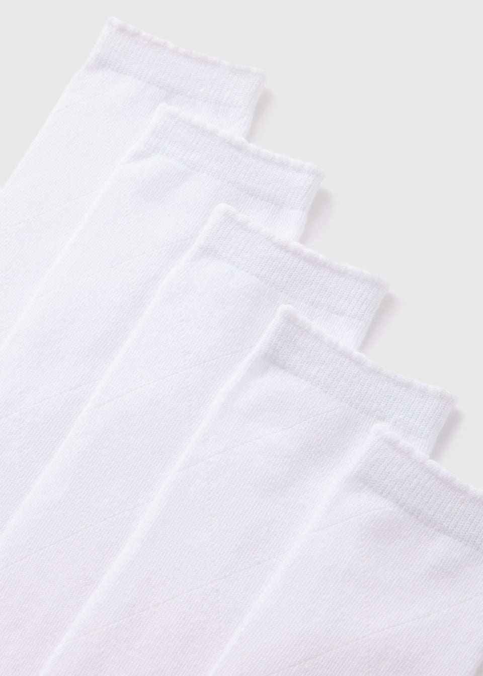 5 Pack Girls White Diamond Socks (Younger 6-Older 5.5)