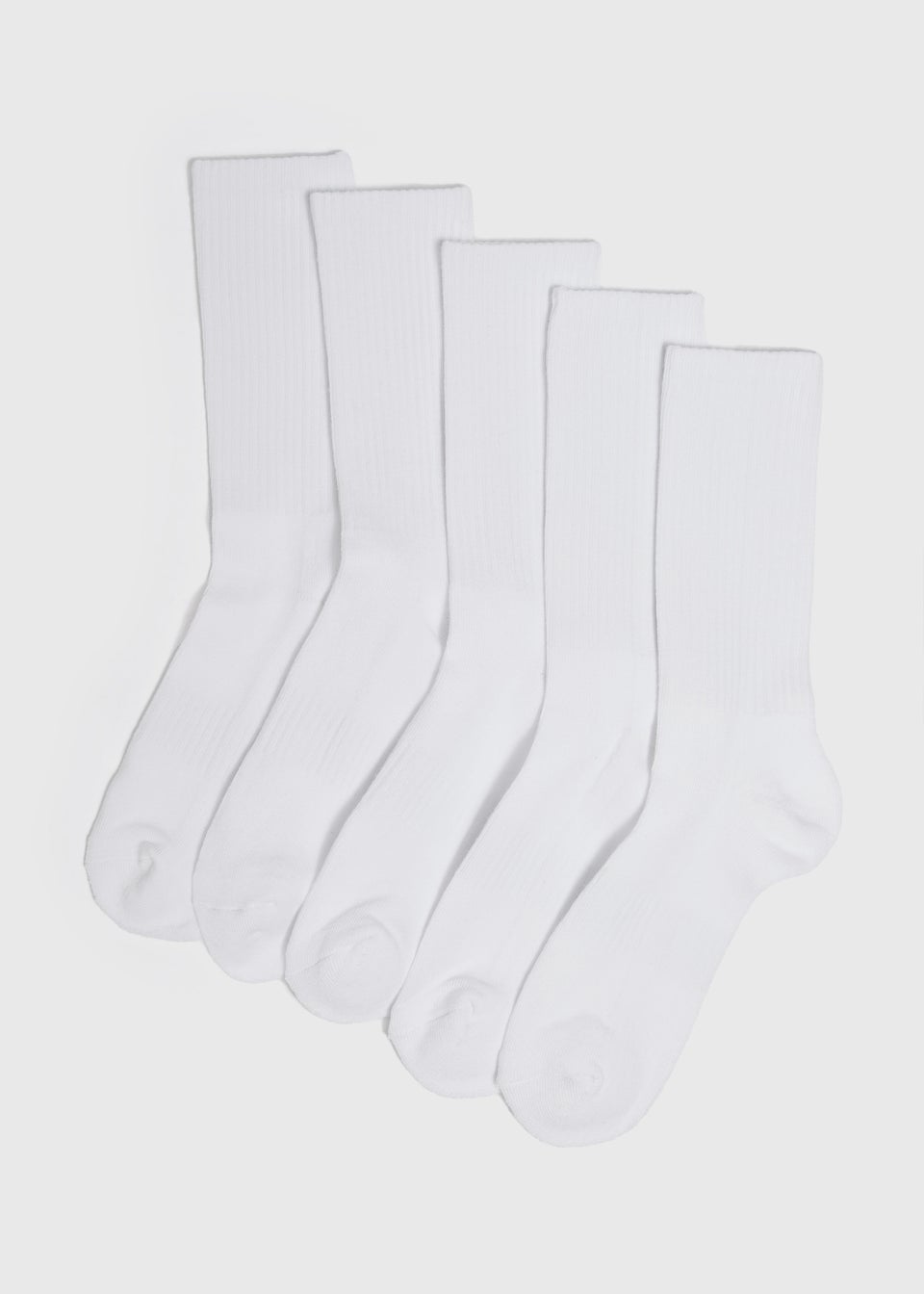 5 Pack White Sports Socks