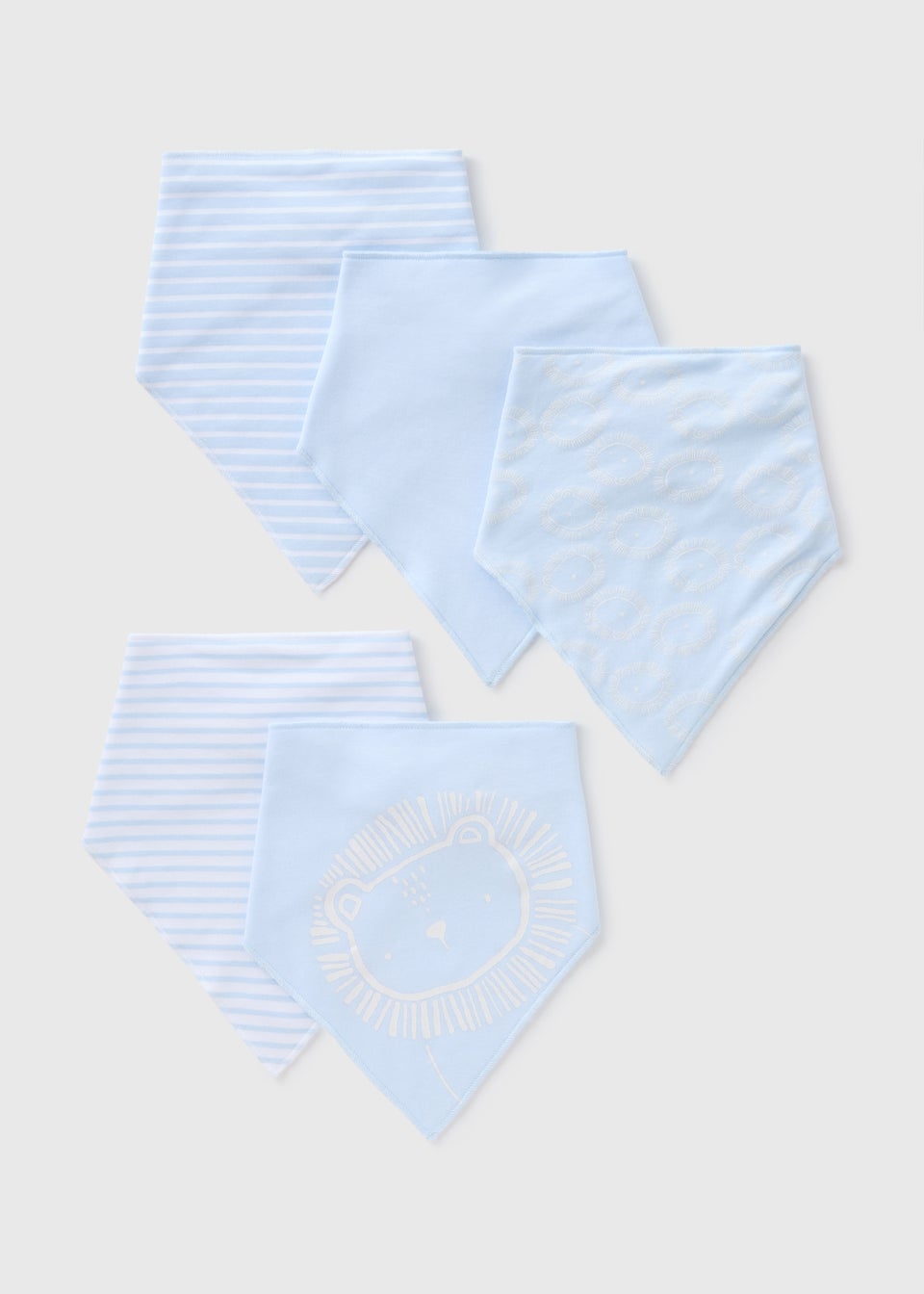 5 Pack Baby Blue Bandana Bibs