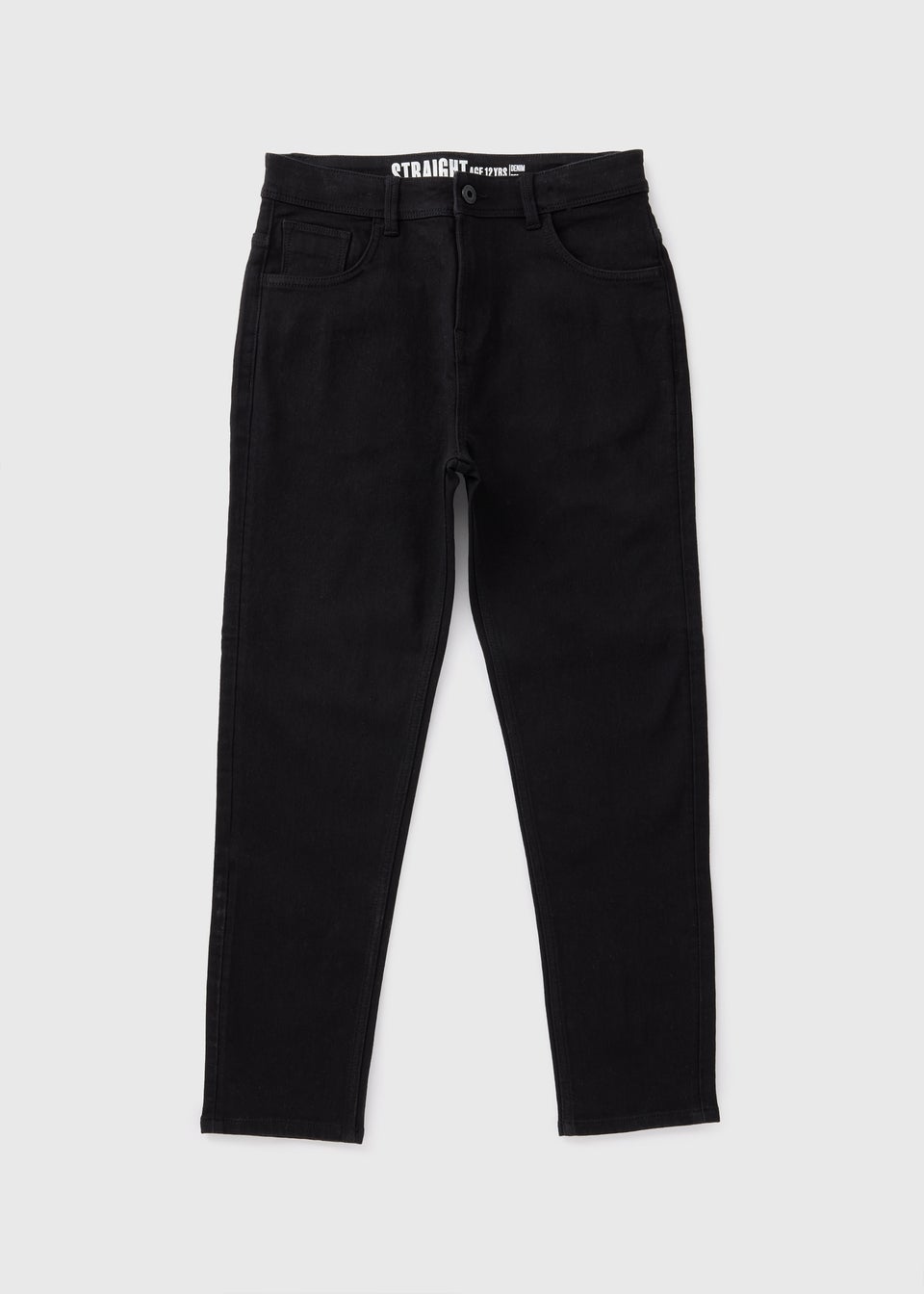 Boys Black Straight Fit Jeans (7-15yrs)