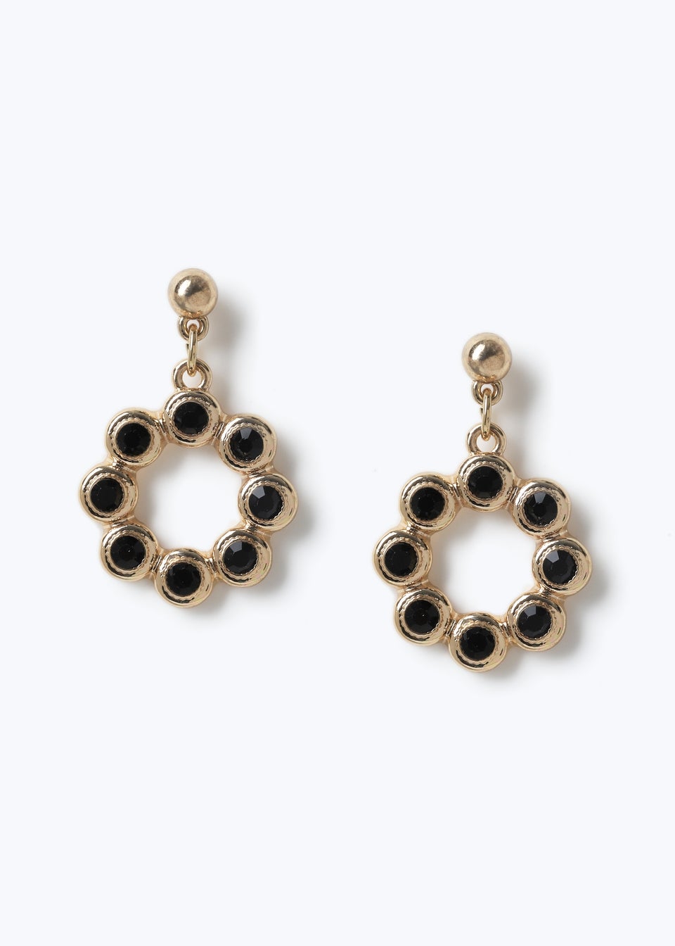 Muse Gold Rhinestone Circle Drop Earring Matalan
