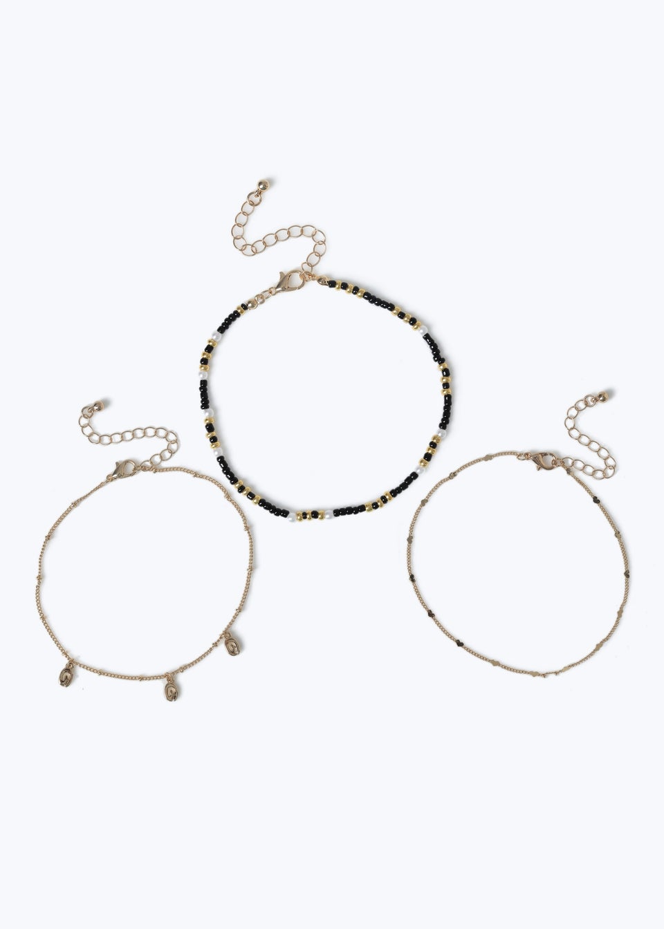 Muse Black Pearl And Spiral Anklet