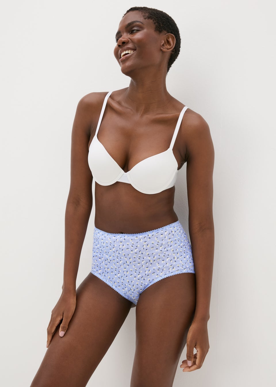4 Pack Blue Floral Full Knickers