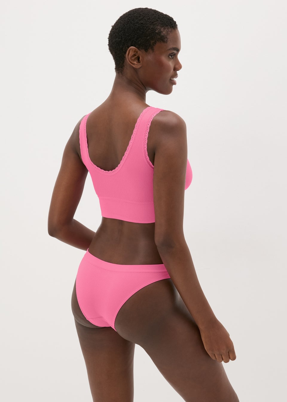 Pink Seamless Bra & Brief Set