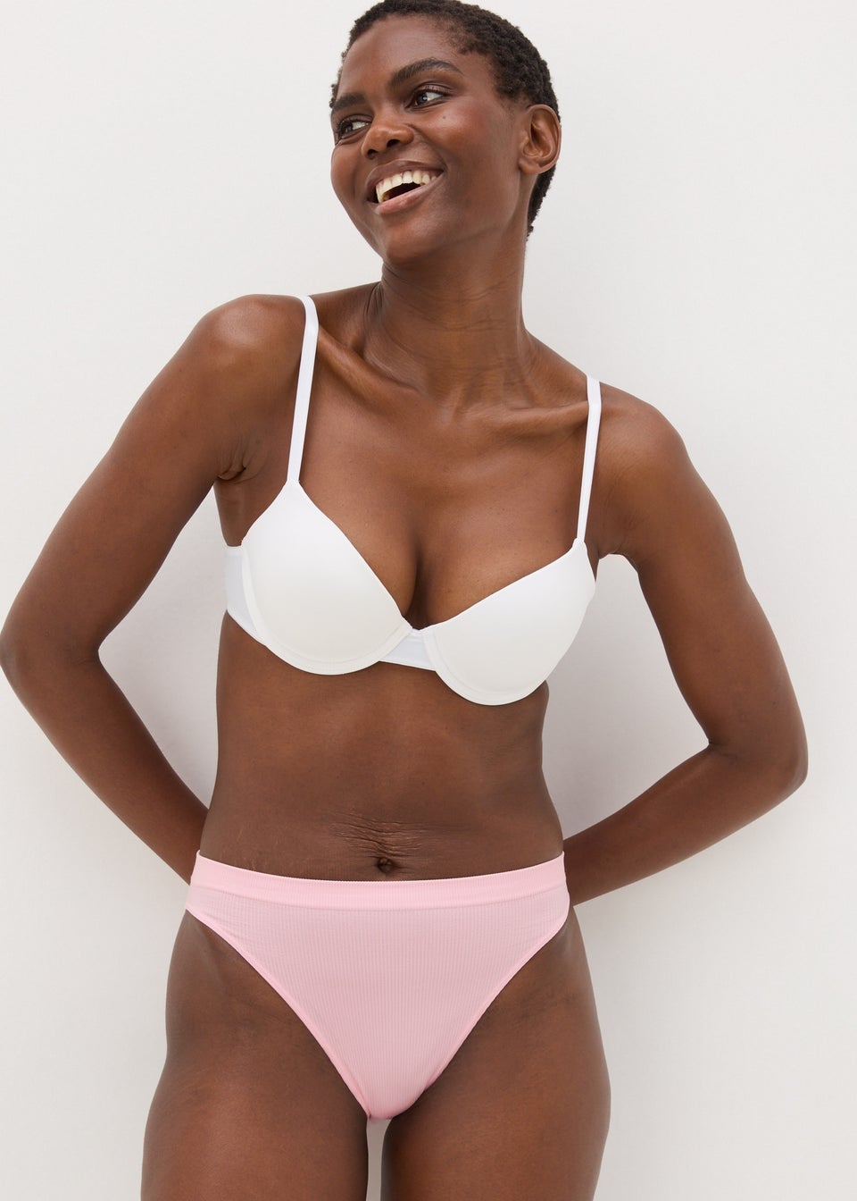 Pink Seamless High Leg Knickers