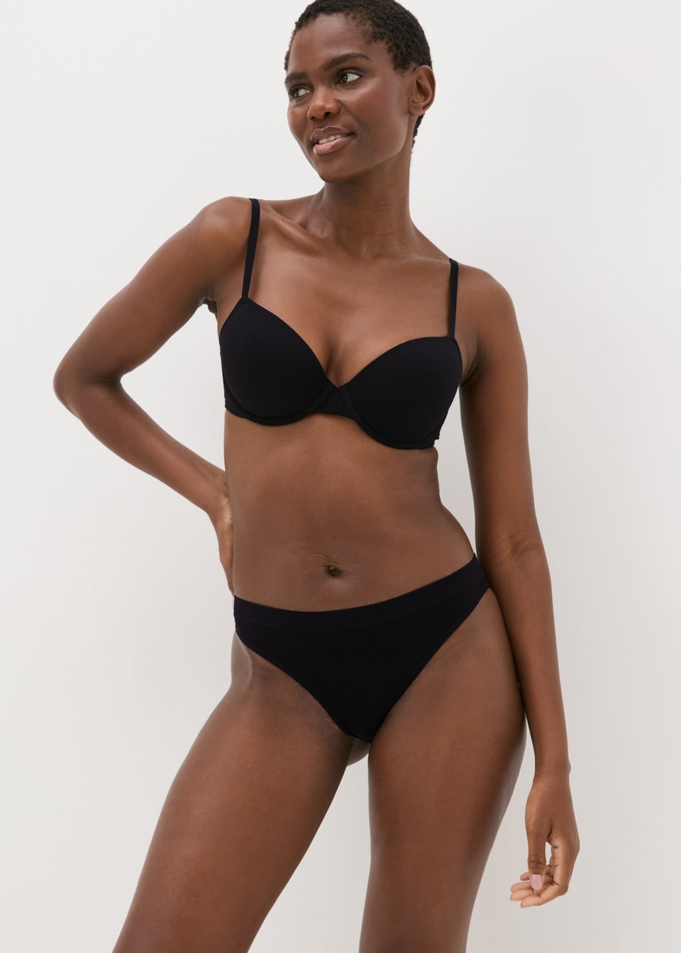 Black Seamless Brazilian Knickers