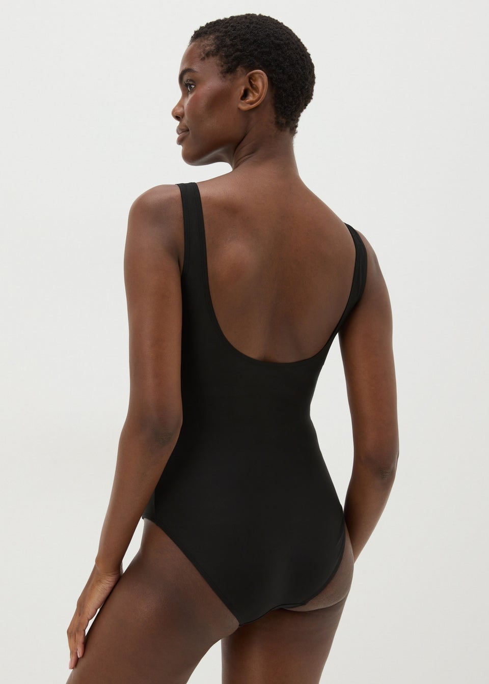 Black Mesh Panel Swimsuit