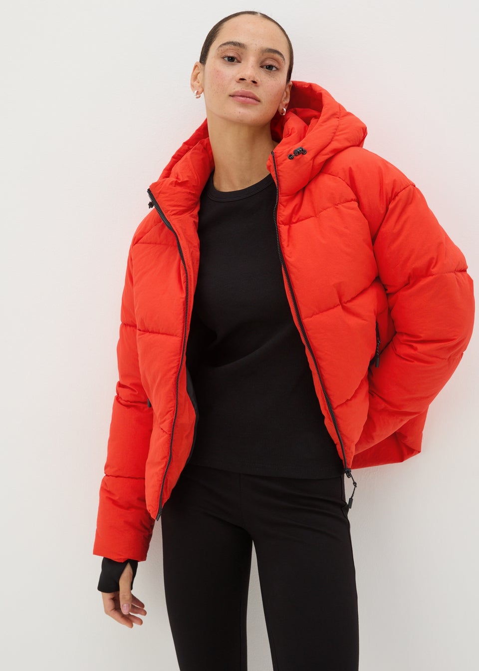 Red Technical Short Padded Coat