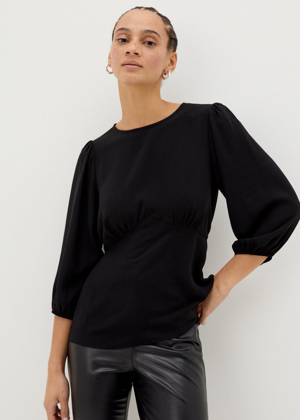 Black Empire Waist Blouse