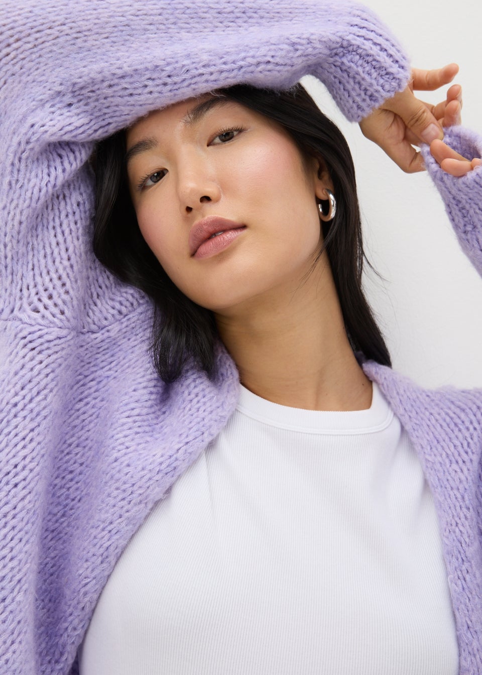 Lilac Lofty Knit Cardigan