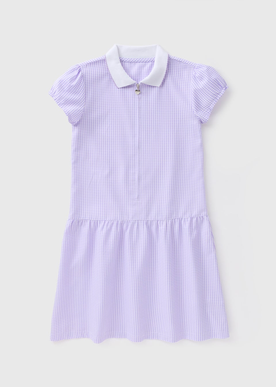 Lilac Gingham Knit Collar Dress (4-13yrs)